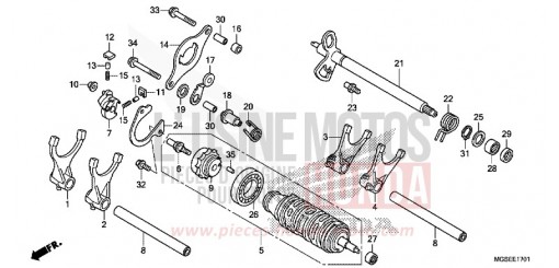 BARILLET DE SELECTION (NC700SD) NC700SDC de 2012